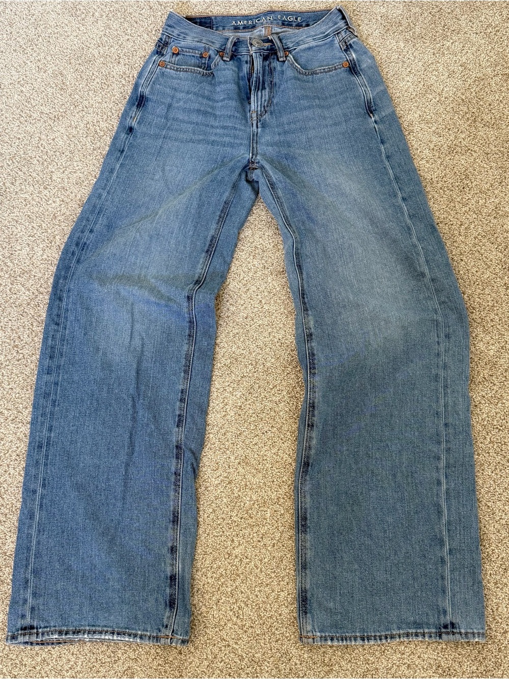 Y2K styled skater pants Blue Straight-Leg Jeans